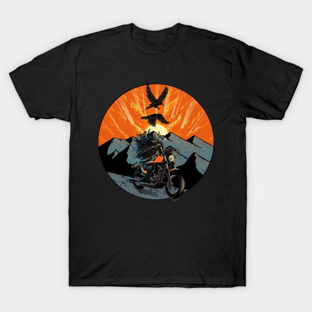 Viking Biker T-Shirt by quilimo